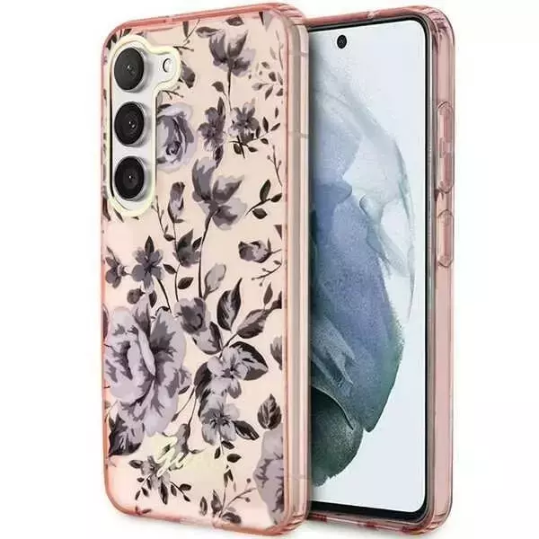 Etui Guess GUHCS23SHCFWSP do Samsung Galaxy S23 S911 różowy/pink hardcase Flower Collection