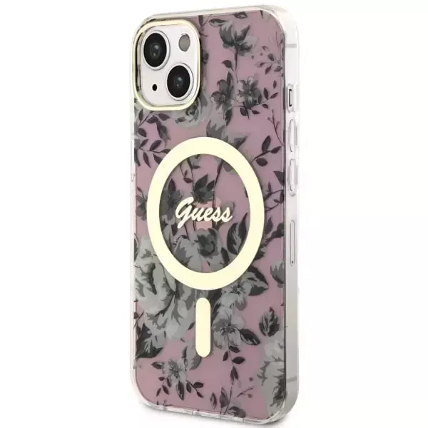 Etui Guess GUHMP14MHCFWSP do iPhone 14 Plus 6.7" hardcase Flower MagSafe