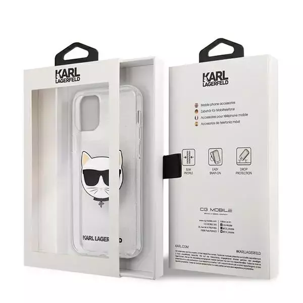 Etui Karl Lagerfeld KLHCP12MCHTUGLS do iPhone 12/12 Pro 6,1" hardcase Glitter Choupette