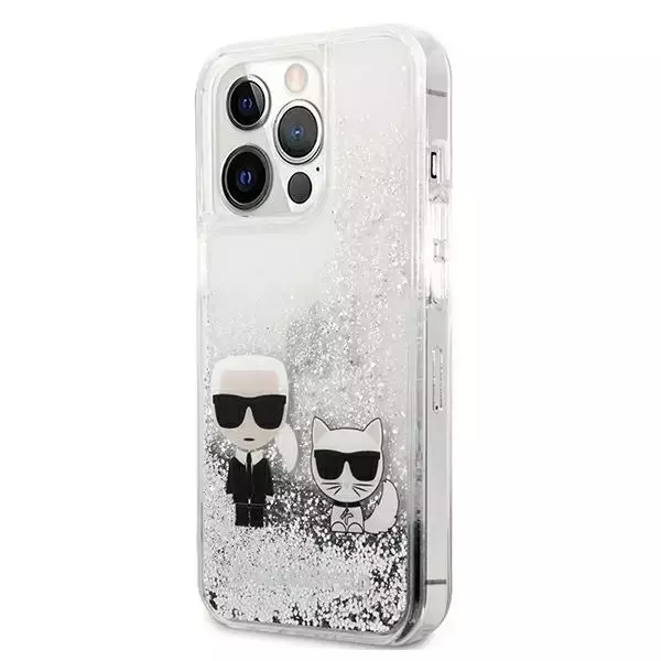 Etui Karl Lagerfeld KLHCP13XGKCS do iPhone 13 Pro Max 6,7" hardcase Liquid Glitter Karl&Choupette