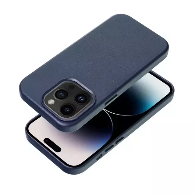 Etui Leather Mag Cover kompatybilne z MagSafe do iPhone 15 niebieski