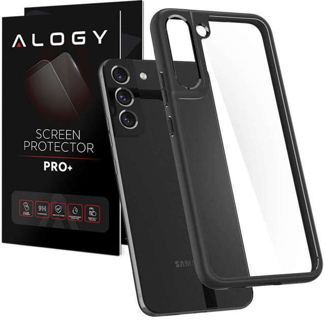 Etui Spigen Ultra Hybrid do Samsung Galaxy S22 Matte Black + Szkło