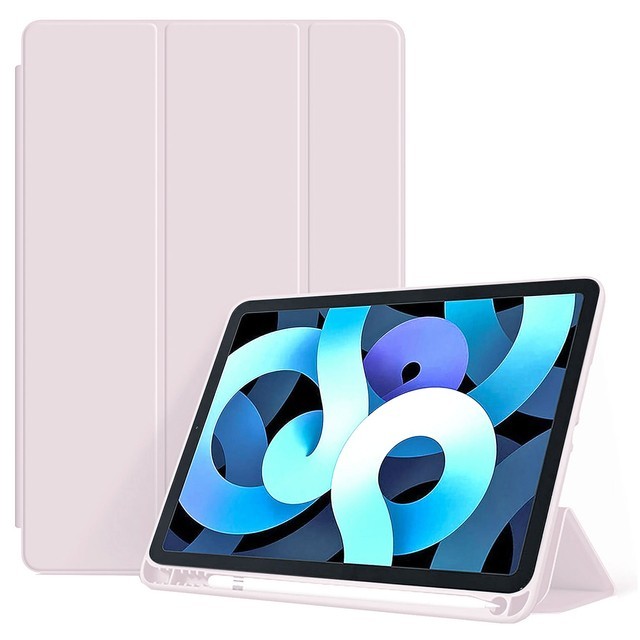 Etui do Apple iPad 10.2 9 gen 8/7 2021/2020/2019 Smart Pencil Case Alogy TPU obudowa na tablet Różowe + Szkło