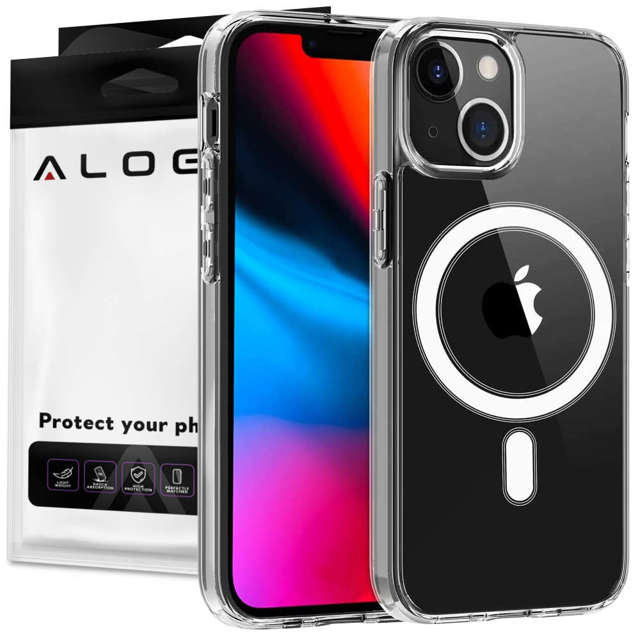 Etui do MagSafe Ultra Slim Mag Alogy do Qi do Apple iPhone 14 Plus Przezroczyste + 2x Szkło