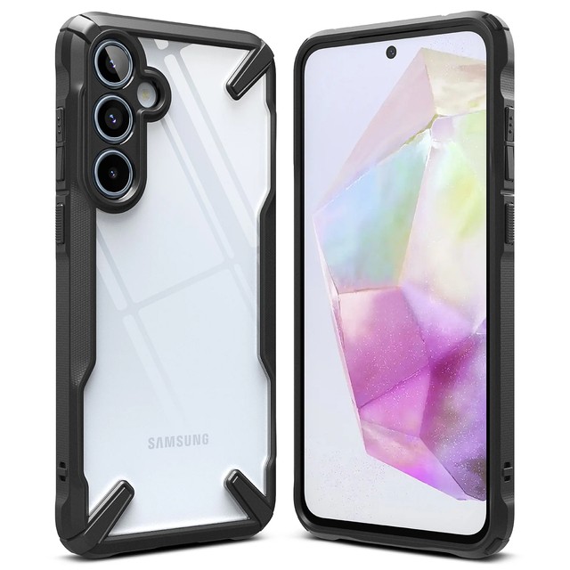 Etui do Samsung Galaxy A35 5G pancerne obudowa case plecki cover Ringke Fusion X Black + Szkło