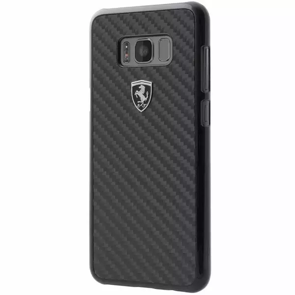 Etui na telefon Ferrari Hardcase do Samsung Galaxy S8 Plus black/czarny Carbon Heritage