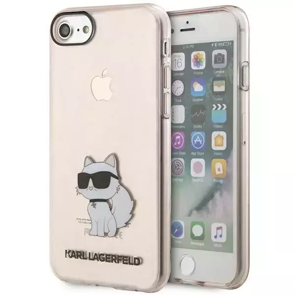 Etui na telefon Karl Lagerfeld do iPhone 7/8/SE 2020/2022 óżowy/pink hardcase Ikonik Choupette