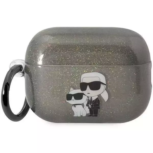 Etui ochronne na słuchawki Karl Lagerfeld KLAP2HNKCTGK do Apple AirPods Pro 2 cover czarny/black Gliter Karl&Choupette