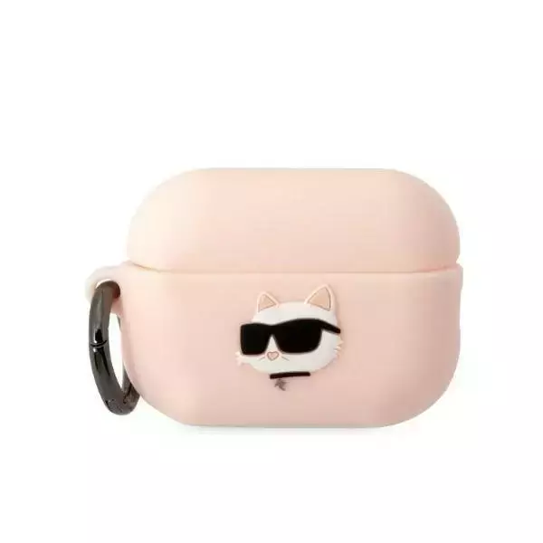 Etui ochronne na słuchawki Karl Lagerfeld KLAP2RUNCHP do Apple AirPods Pro 2 cover różowy/pink Silicone Choupette Head 3D