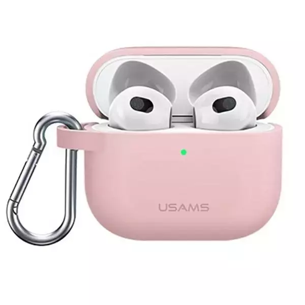 Etui ochronne na słuchawki USAMS do Apple AirPods 3 silicon różowy/pink BH741AP03 (US-BH741)