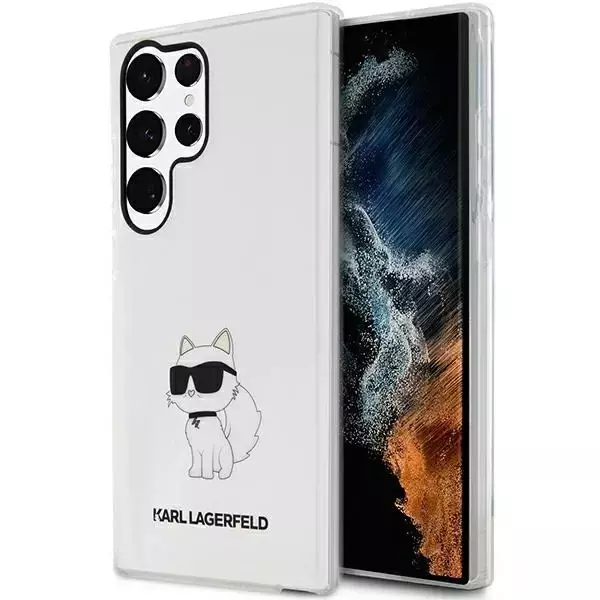 Etui ochronne na telefon Karl Lagerfeld KLHCS23LHNCHTCT do Samsung Galaxy S23 Ultra S918 transparent hardcase Ikonik Choupette