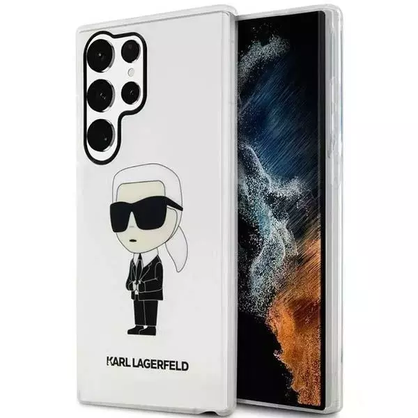 Etui ochronne na telefon Karl Lagerfeld KLHCS23LHNIKTCT do Samsung Galaxy S23 Ultra S918 transparent hardcase Ikonik Karl Lagerfeld