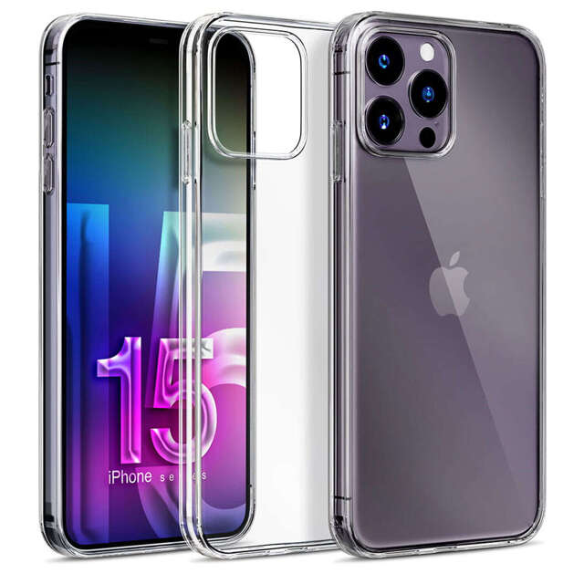 Etui pancerne do iPhone 15 Pro 3mk Armor Case Clear ochronne plecki przezroczyste + Szkło