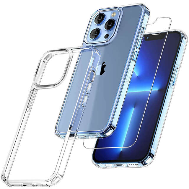 Etui pancerne obudowa ochronna Alogy Hybrid Case do Apple iPhone 13 Pro Przezroczyste + Szkło