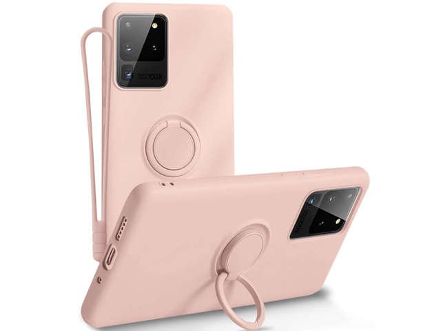 Etui silikonowe Ring Ultra Slim Alogy do Samsung Galaxy S20 Ultra Różowy