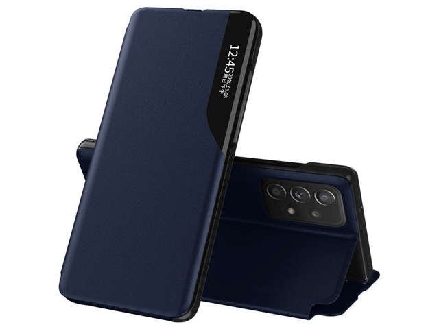 Etui z klapką portfel Alogy skórzane Smart View Cover do Samsung Galaxy A52 5G/ A52s Granatowe