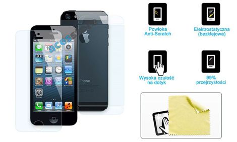 Folia ochronna iPhone 5/5s + ściereczka