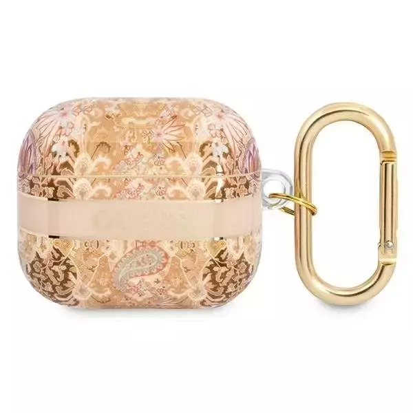 Guess  GUA3HHFLD AirPods 3 cover złoty/gold Paisley Strap Collection