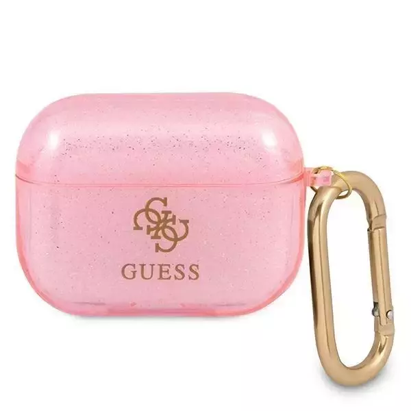 Guess GUAPUCG4GP AirPods Pro cover różowy/pink Glitter Collection