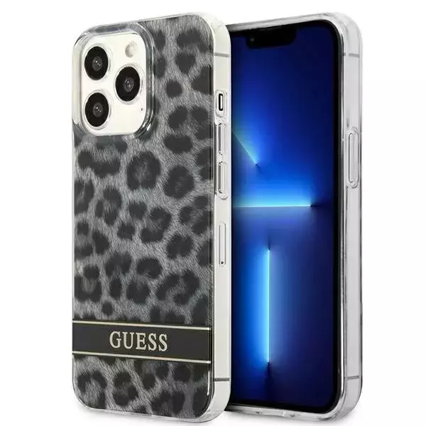 Guess GUHCP13LHSLEOK iPhone 13 Pro / 13 6,1" szary/grey hardcase Leopard