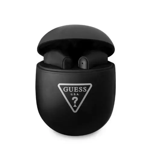 Guess słuchawki Bluetooth GUTWST82TRK TWS + stacja dokująca czarny/black Triangle Logo