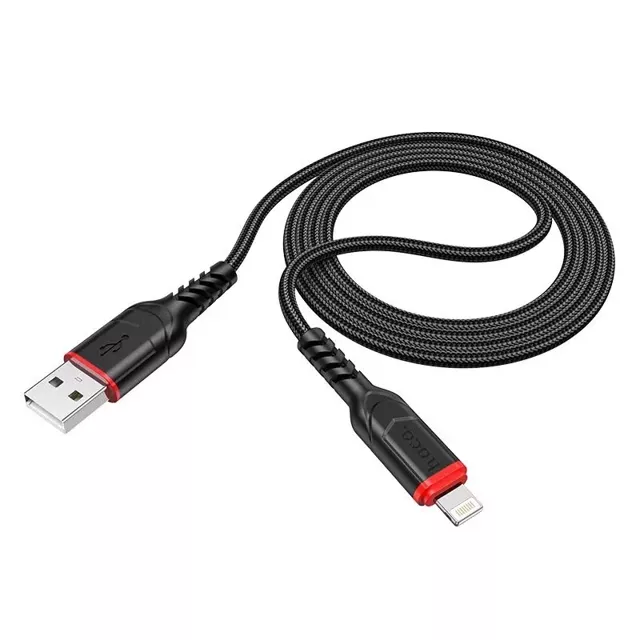 HOCO Kabel USB-A do Lightning X59 3 m Czarny Wytrzymały Nylonowy Oplot 2,4A