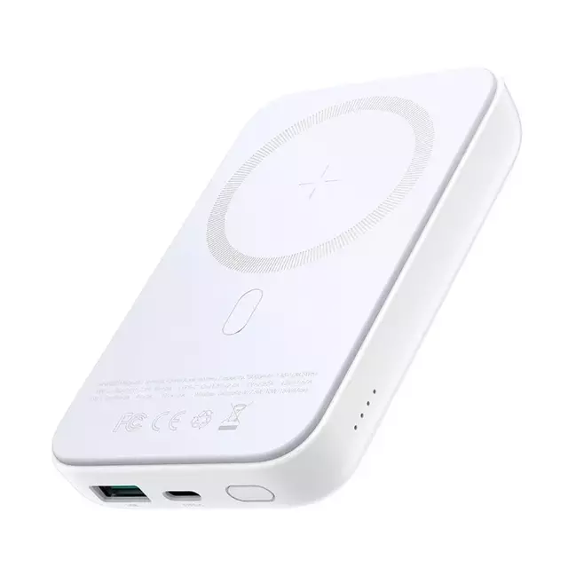 Joyroom powerbank 10000mAh 20W Power Delivery Quick Charge magnetyczna ładowarka bezprzewodowa Qi 15W do iPhone kompatybilna z MagSafe biały (JR-W020 white)