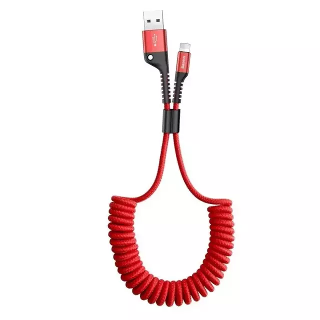 Kabel sprężynowy Lightning Baseus Spring 1m 2A (czerwony)