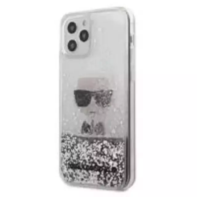 Karl Lagerfeld KLHCP12SGLIKSL iPhone 12 mini 5,4" srebrny/silver hardcase Ikonik Liquid Glitter