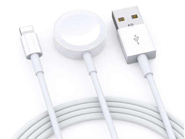 Ładowarka indukcyjna Qi + Lightning 2w1 Alogy do Apple Watch/ iPhone + Ładowarka sieciowa 20W czarna