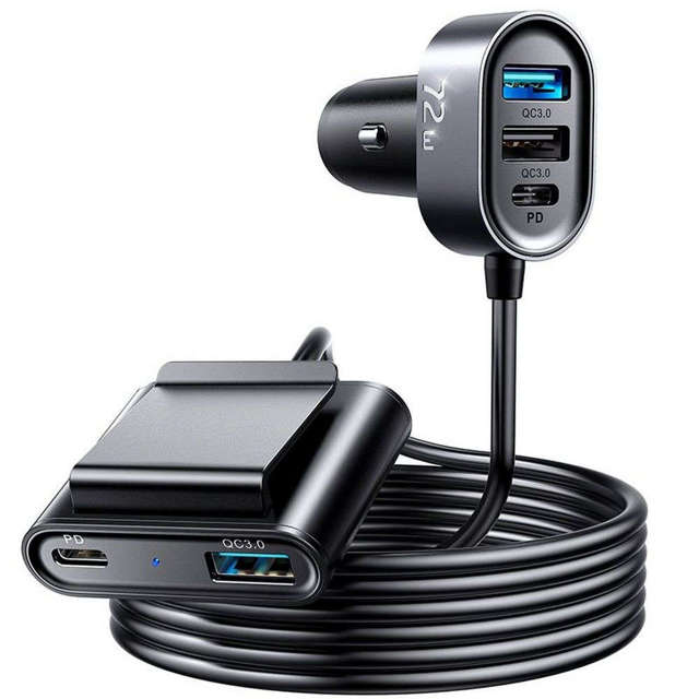 Ładowarka samochodowa Joyroom JR-CL05 Car Charger 3x USB + 2x USB-C 1.5m 72W Black