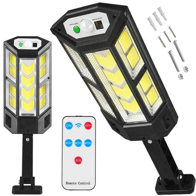 Lampa solarna LED 249 COB słoneczna Alogy Solar Lamp zewnętrzna z czujnikiem ruchu zmierzchniu + pilot