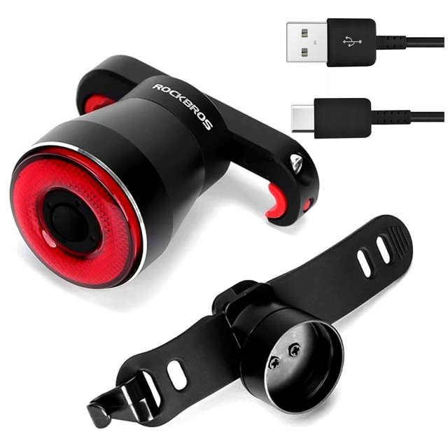 Lampka rowerowa tylna LED USB RockBros Smart TL907Q51 na tył roweru pod siodełko 60lm światło czerwone oświetlenie