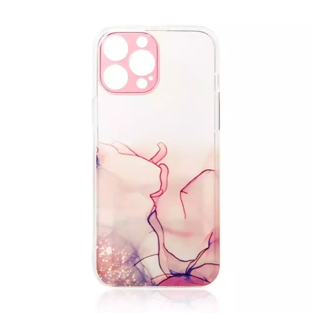 Marble Case etui do iPhone 12 żelowy pokrowiec marmur różowy