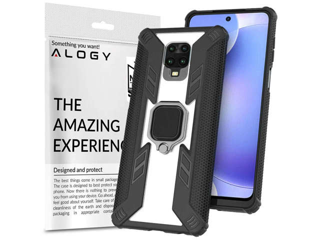 Pancerne etui Alogy Ring Carbon Holder do Xiaomi Redmi Note 9S/ Pro/ Max