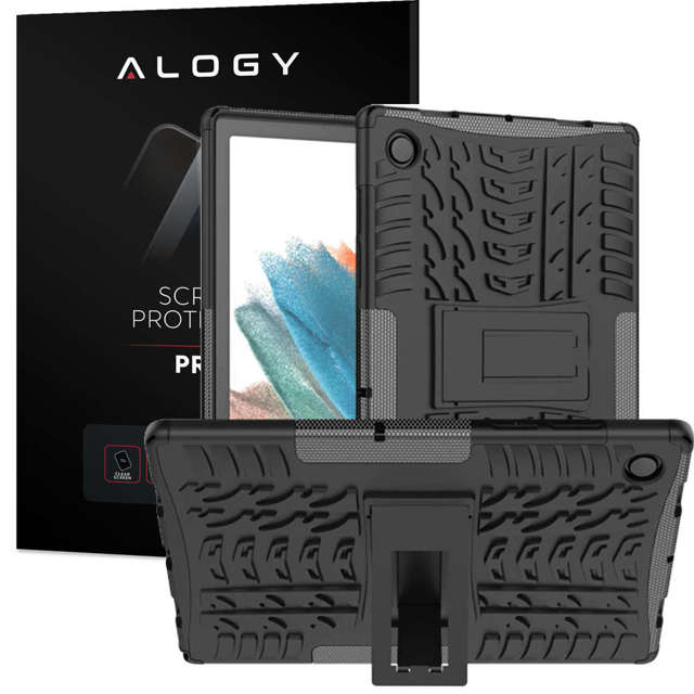 Pancerne etui Alogy do Samsung Galaxy Tab A8 10.5 X200/ X205 czarne + Szkło