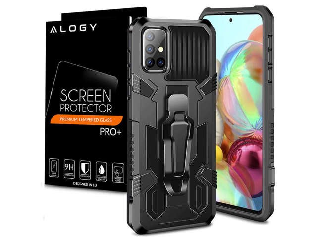 Pancerne etui ochronne Alogy stojak do Samsung Galaxy A51 5G + Szkło