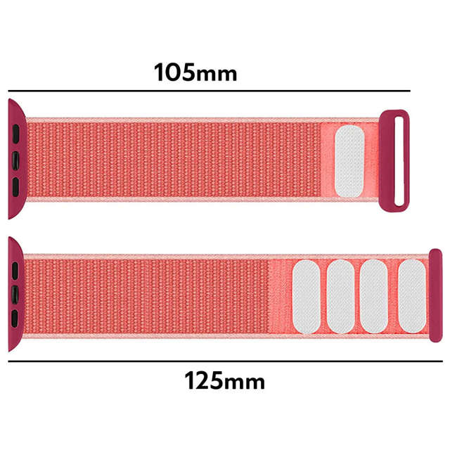 Pasek Alogy Nylon Strap z rzepem do Apple Watch 1/2/3/4/5/6/7/8/SE/Ultra (42/44/45/49mm) Różowy