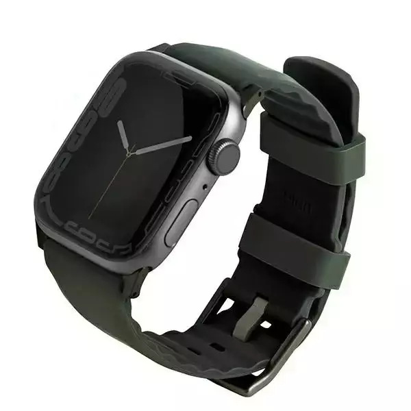 Pasek UNIQ Linus do Apple Watch Series 4/5/6/7/8/SE/SE2/Ultra 42/44/45mm  Airosoft Silicone zielony/moss green