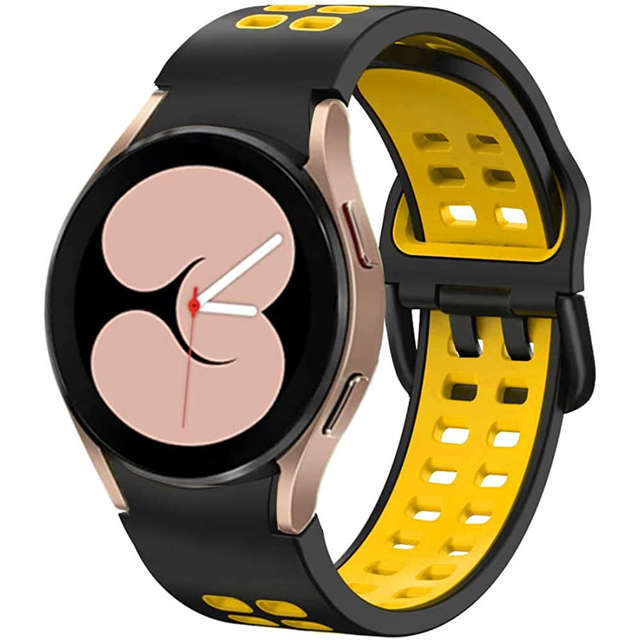 Pasek sportowy Alogy Soft Band Guma do smartwatcha do Samsung Galaxy Watch 4/5 40/42/44/45mm Czarno-żółty