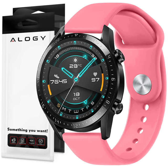 Pasek uniwersalny Sportowy Alogy Strap do smartwatcha 20mm Pink Sand