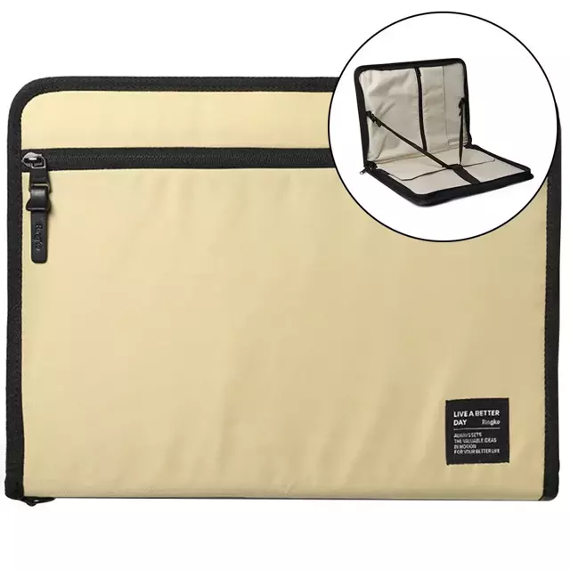 Ringke Smart Zip Pouch uniwersalne etui na laptopa tablet (do 13'') podstawka torba organizer beżowy