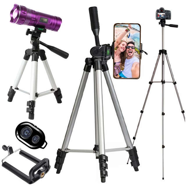 Statyw tripod Alogy lekki z pilotem i torbą uchwyt na smartfon, telefon, aparat do zdjęć 105cm 4w1