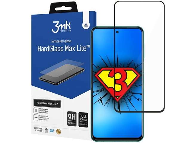 Szkło 3mk HardGlass Max Lite do Xiaomi Redmi Note 9S/ Pro/ Max Black