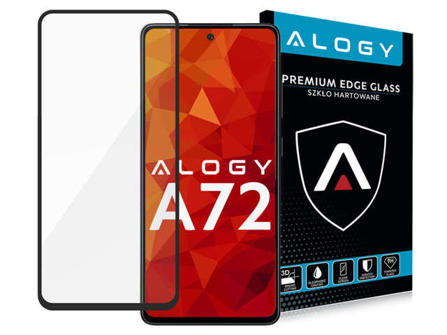 Szkło Alogy Full Glue case friendly do Samsung Galaxy A72 Czarne