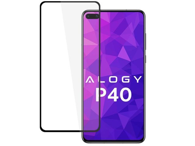 Szkło Alogy Full Glue do Huawei P40 Czarne