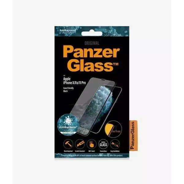 Szkło PanzerGlass E2E Super+ do iPhone X/XS /11 Pro Case Friendly czarny/black