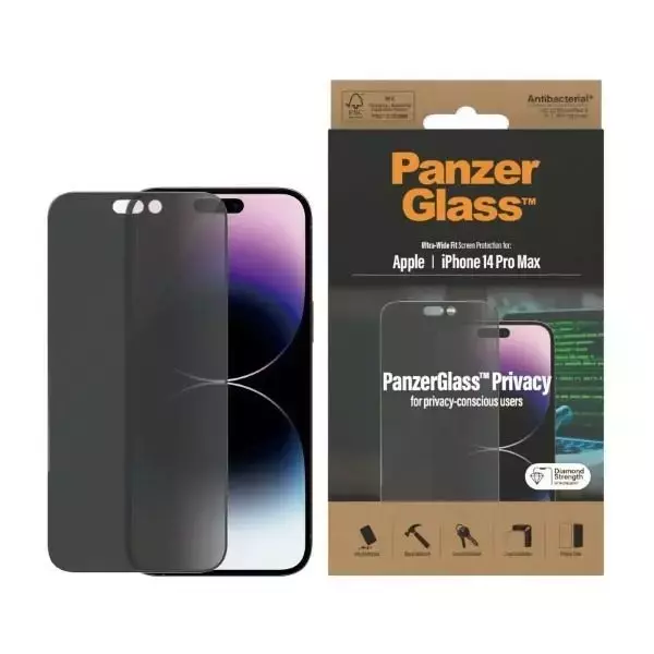 Szkło PanzerGlass Ultra-Wide Fit do iPhone 14 Pro Max 6,7" Privacy Screen Protection Antibacterial P2774