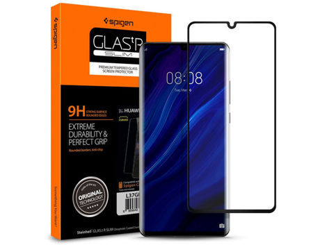 Szkło Spigen Glas.tR Curved do etui Huawei P30 Pro black