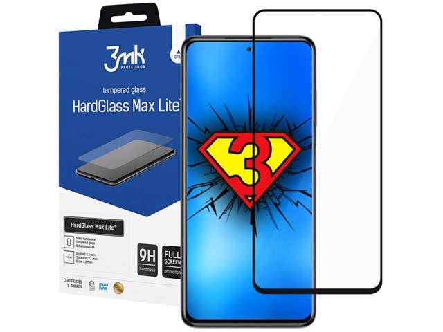 Szkło hartowane 3mk HardGlass Max Lite do Xiaomi Poco F3 Black